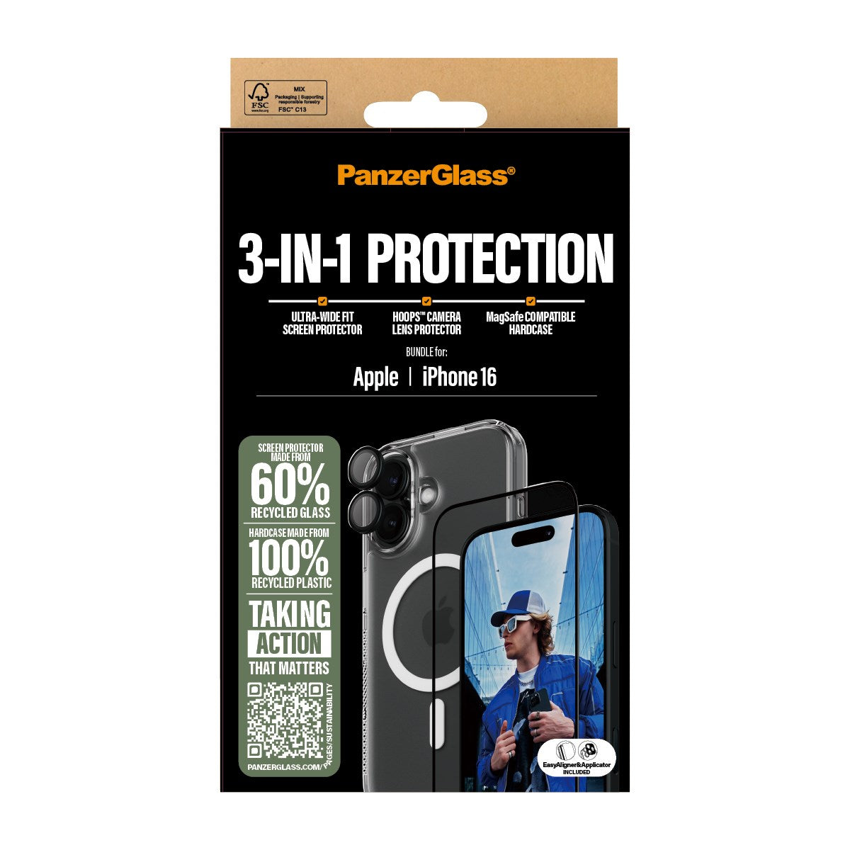 PanzerGlass® 3-in-1 Protection Bundle iPhone 16