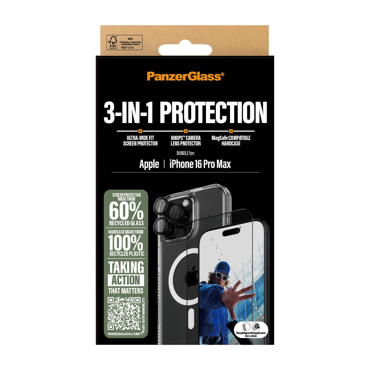 PanzerGlass® 3-in-1 Protection Bundle iPhone 16 Pro Max