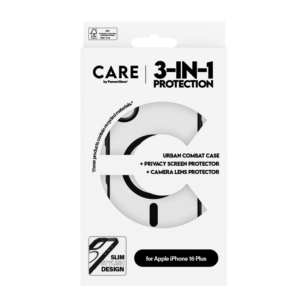 PanzerGlass® | CARE by PanzerGlass® Urban Combat 3-in-1 Privacy Bundle iPhone 16 Plus