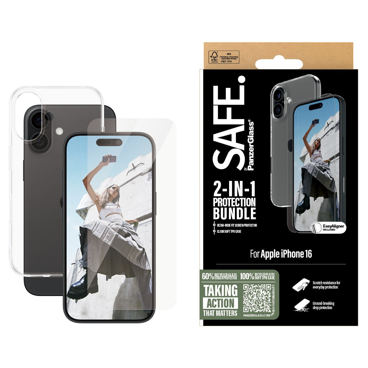 SAFE. by PanzerGlass® 2-in-1 Protection Bundle iPhone 16