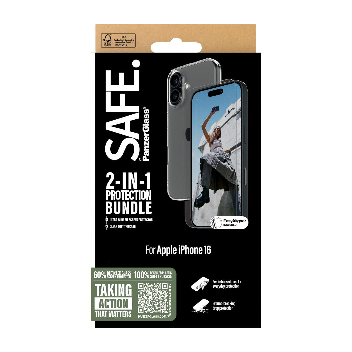 SAFE. by PanzerGlass® 2-in-1 Protection Bundle iPhone 16