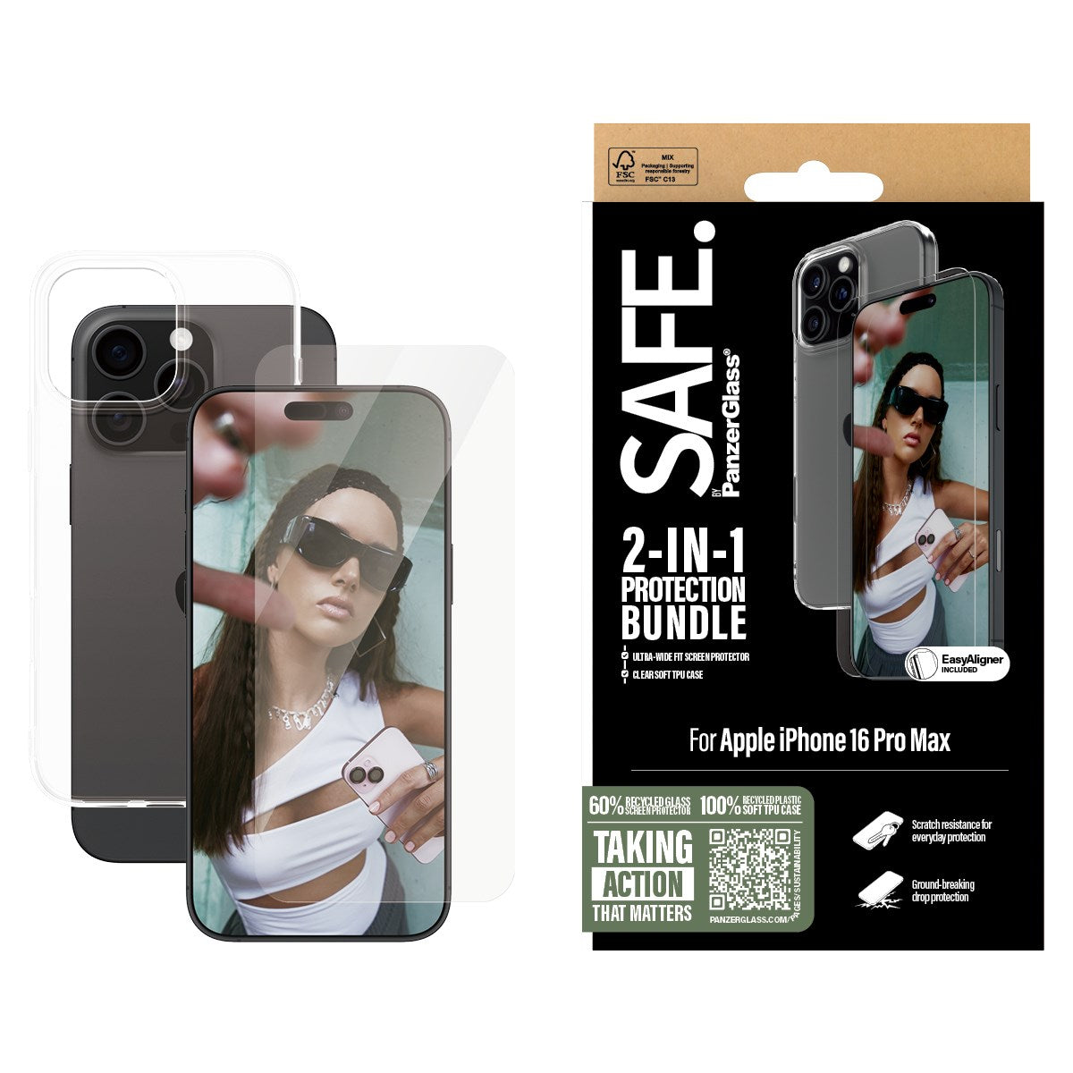SAFE. by PanzerGlass® 2-in-1 Protection Bundle iPhone 16 Pro Max