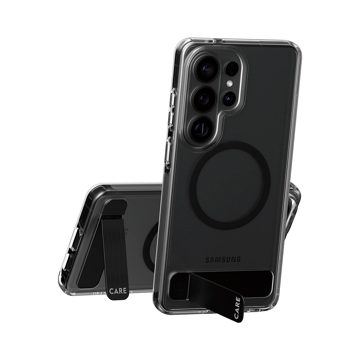 CARE™ by PanzerGlass® Urban Explorer Case Transparent w. Black Kickstand & Qi Samsung Galaxy S26 Ultra