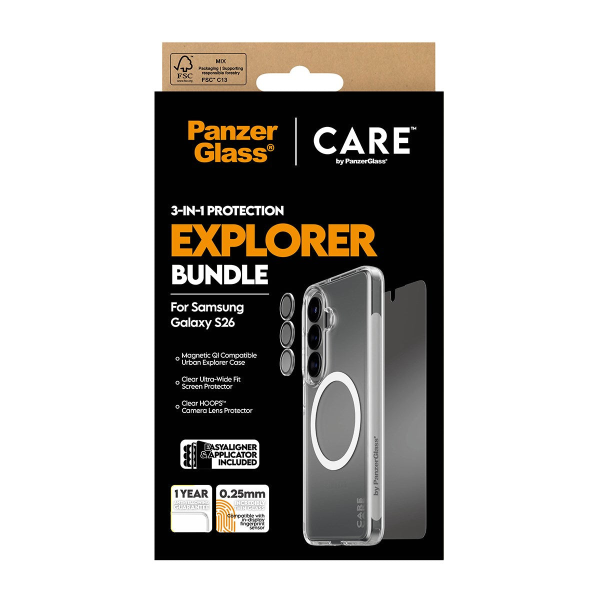 PanzerGlass® | CARE™ by PanzerGlass® 3-in-1 Bundle Samsung Galaxy S26