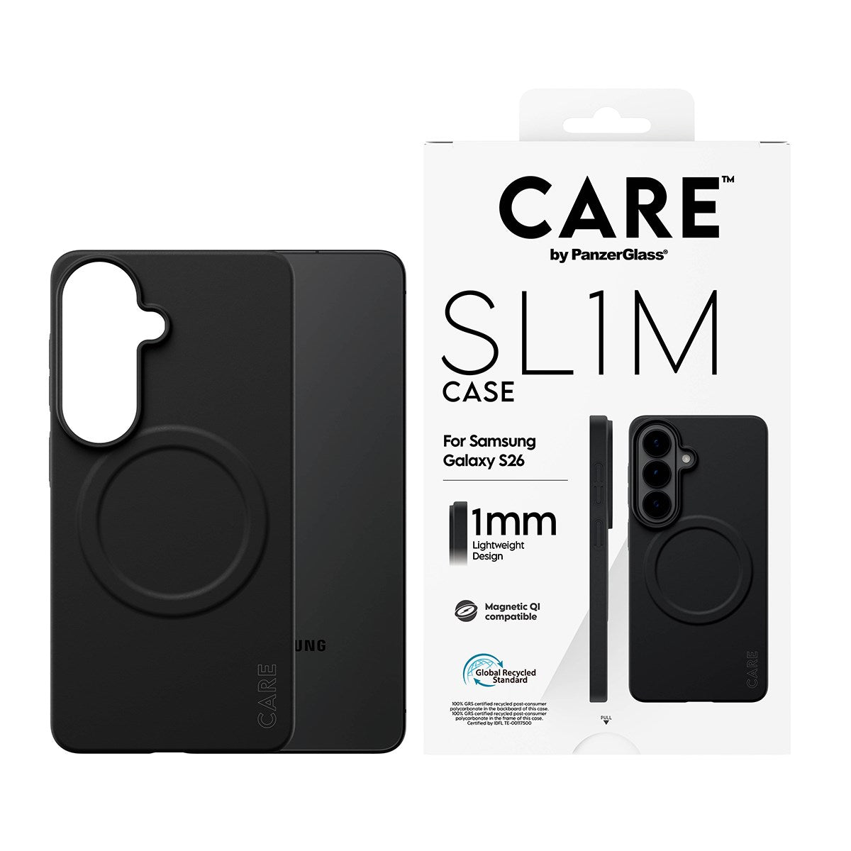 CARE™ by PanzerGlass® SL1M Case Black w. Qi Samsung Galaxy S26