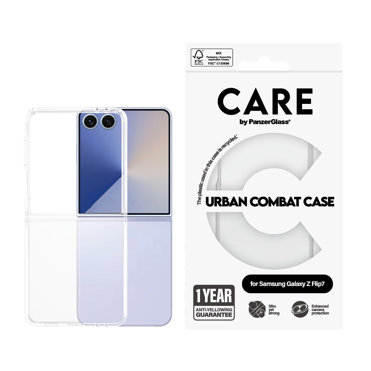 CARE by PanzerGlass® Urban Combat Case Transparent Samsung Galaxy Z Flip7