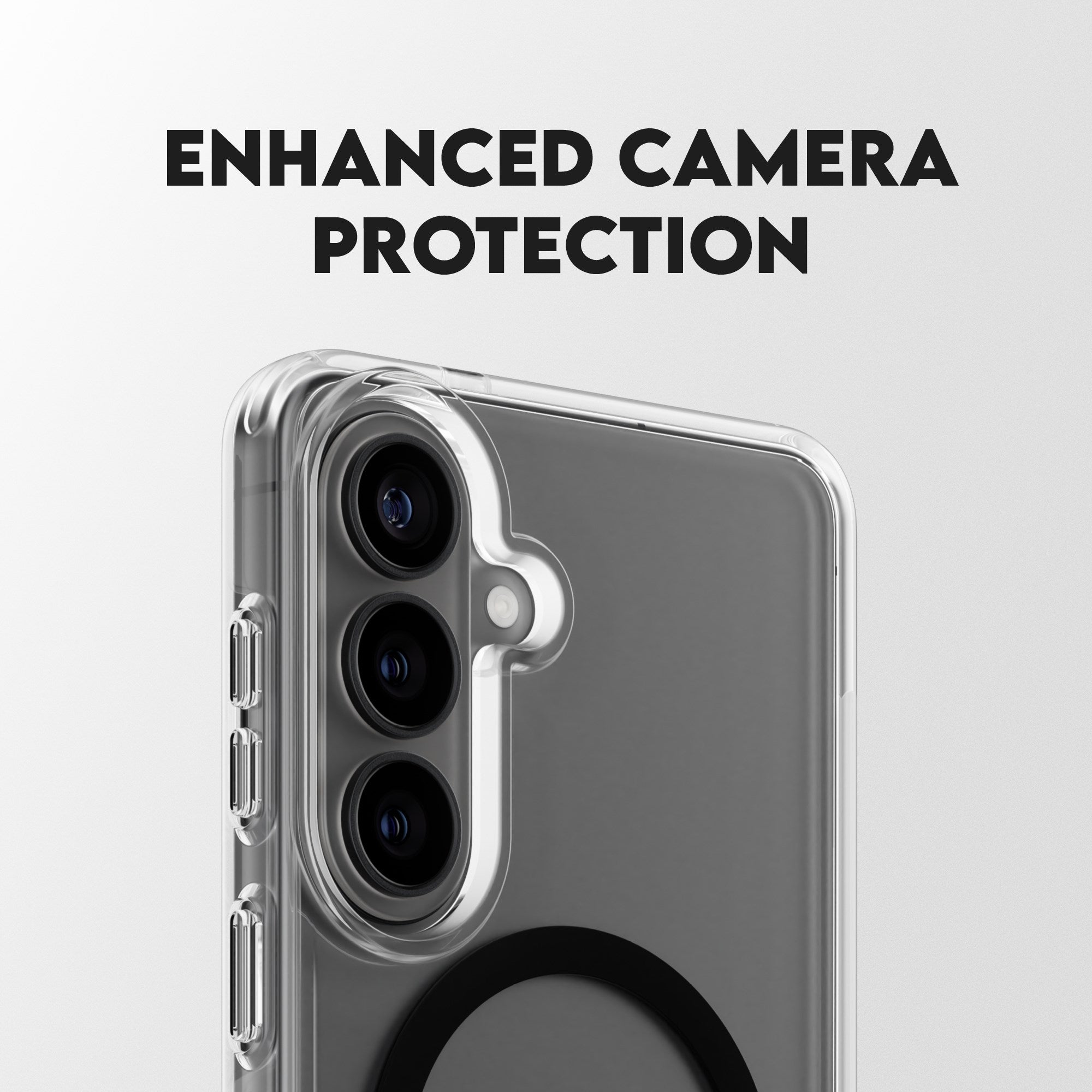 CARE™ by PanzerGlass® Urban Explorer Case Transparent w. Black Kickstand & Qi Samsung Galaxy S26