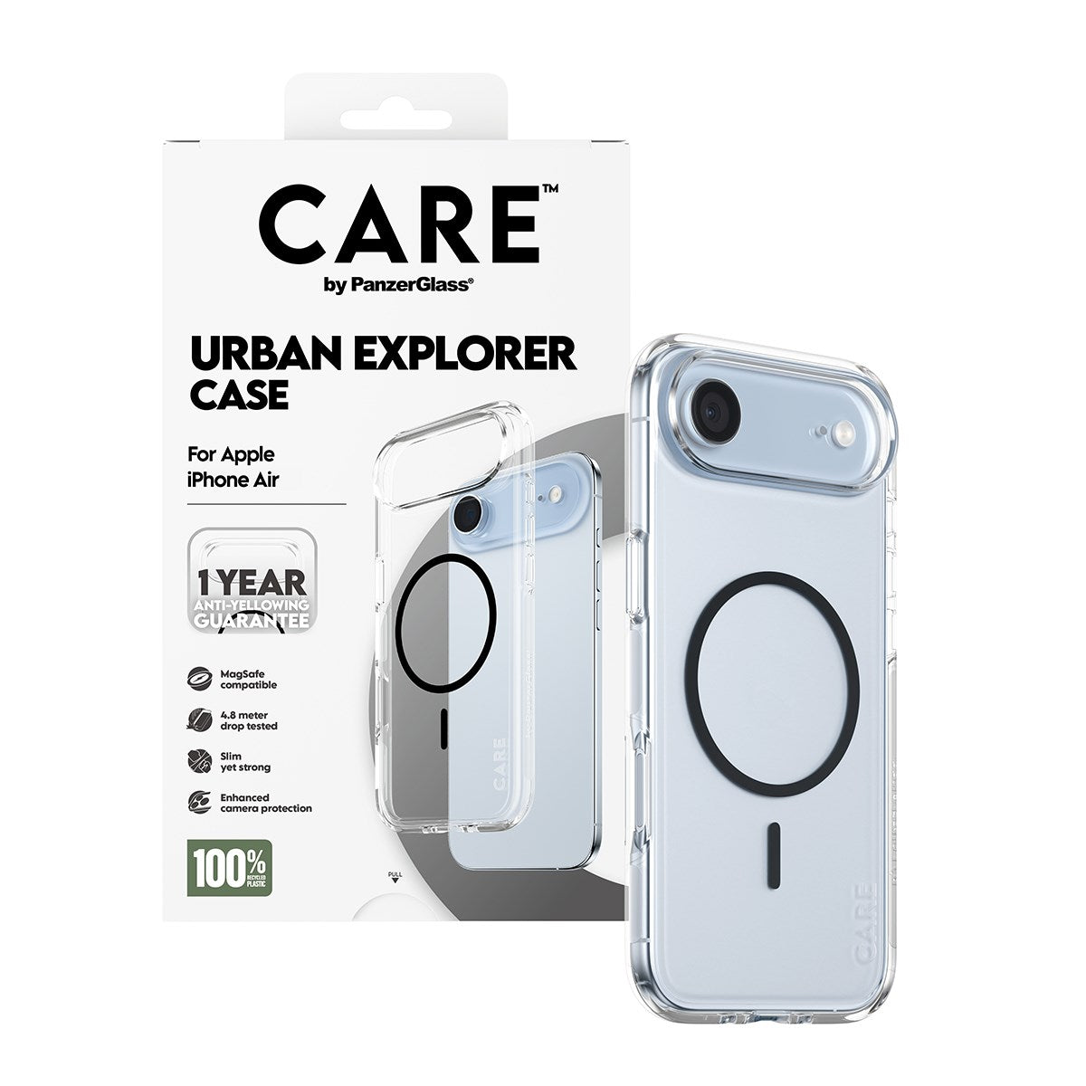 CARE™ by PanzerGlass® Urban Explorer Case Transparent w. Black MagSafe iPhone Air