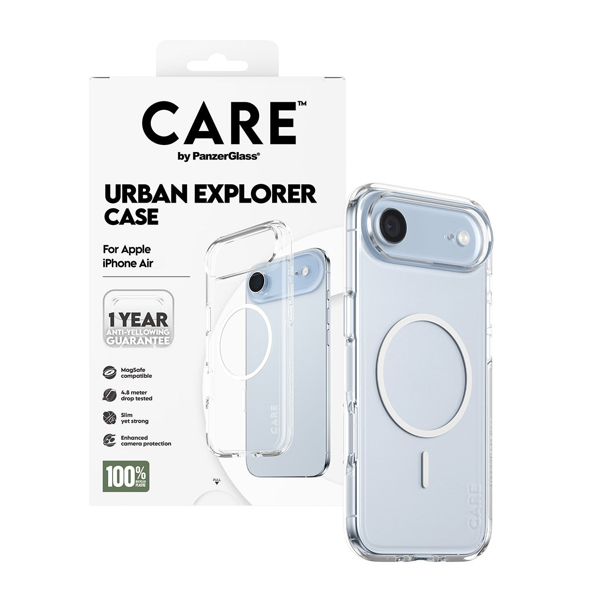CARE by PanzerGlass® Urban Explorer Case Transparent w. White MagSafe iPhone Air