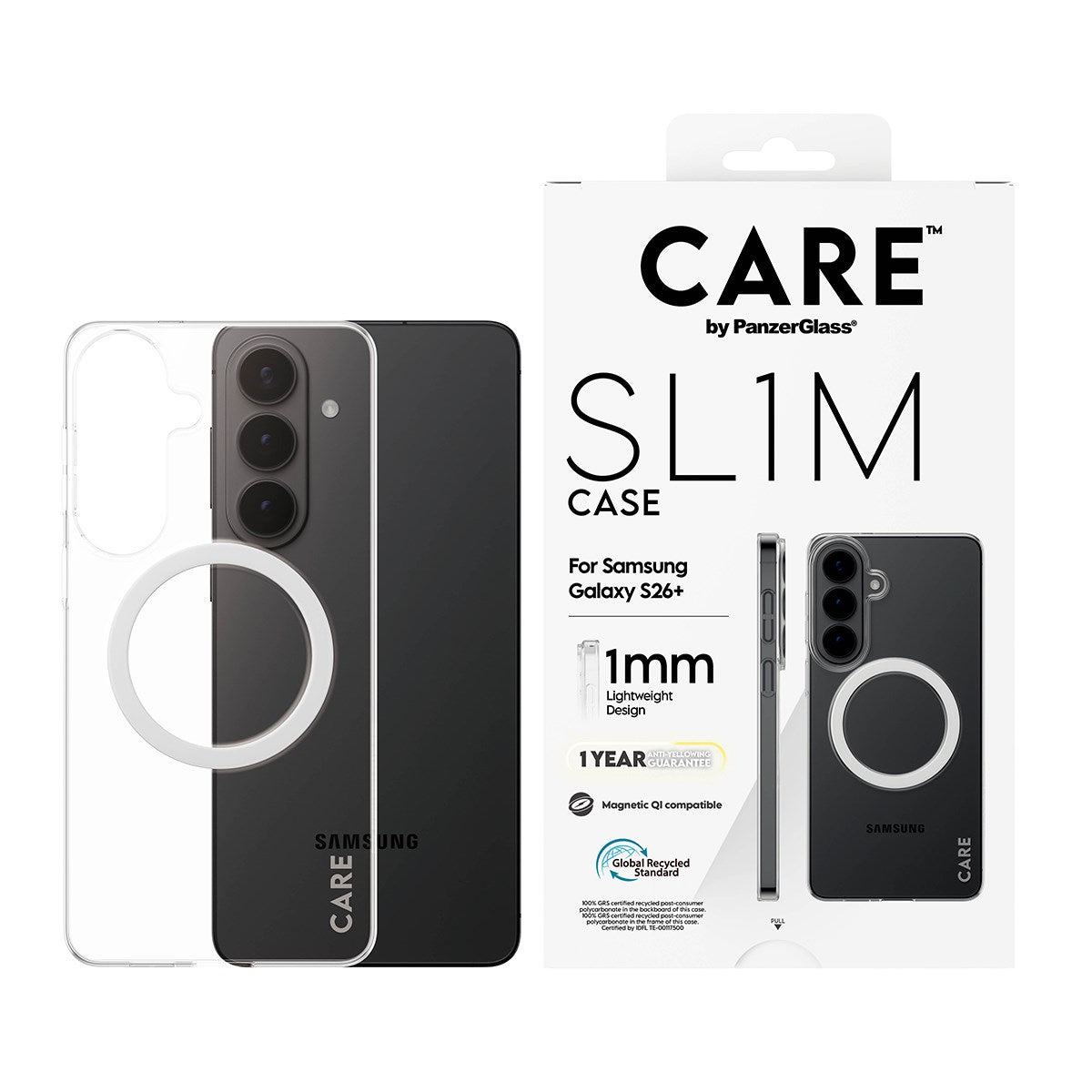 CARE™ by PanzerGlass® SL1M Case Transparent w. Qi Samsung Galaxy S26+