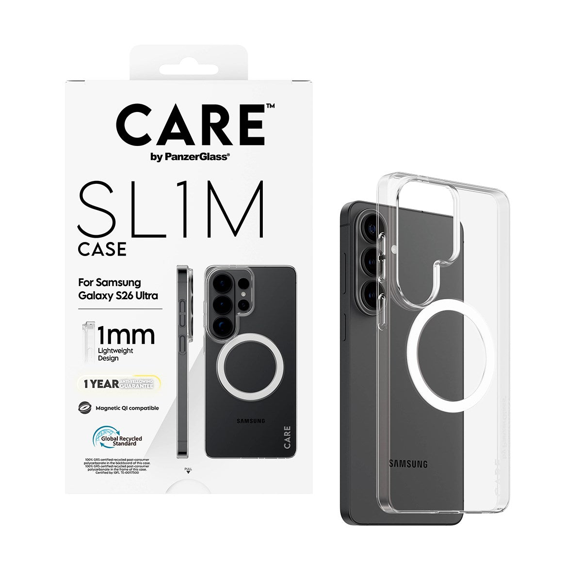 CARE™ by PanzerGlass® SL1M Case Transparent w. Qi Samsung Galaxy S26 Ultra