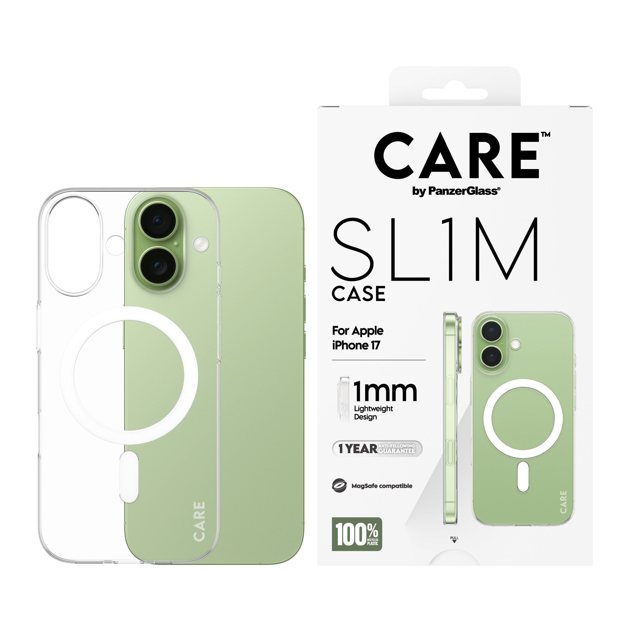 CARE™ by PanzerGlass® SL1M Case Transparent w. MagSafe iPhone 17