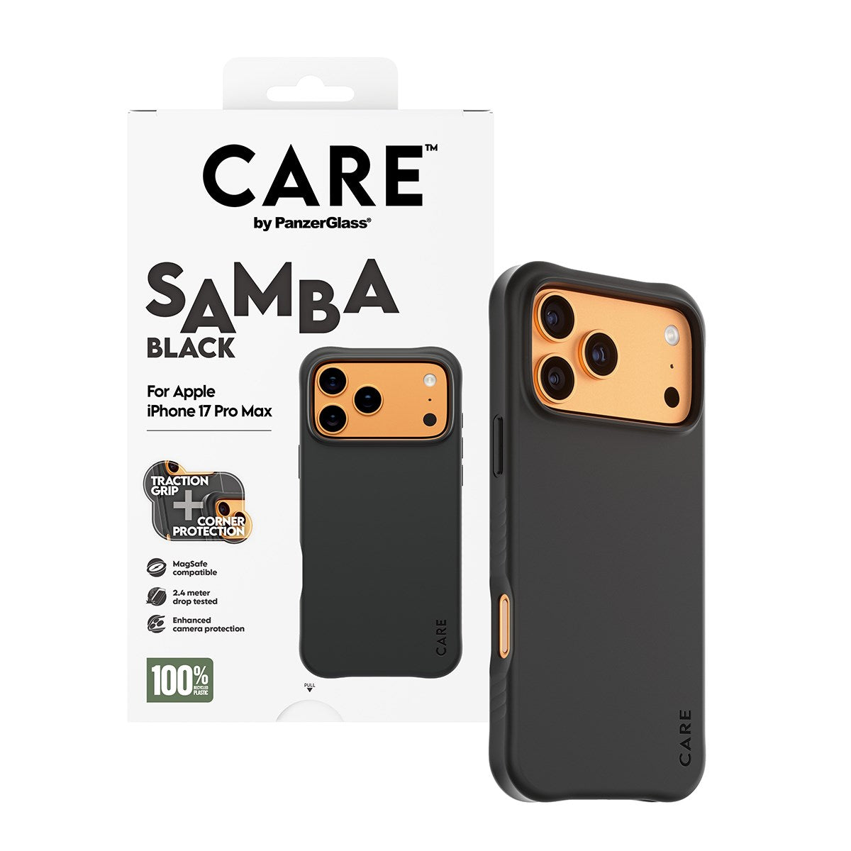 CARE by PanzerGlass® Samba Case Black w. MagSafe iPhone 17 Pro Max