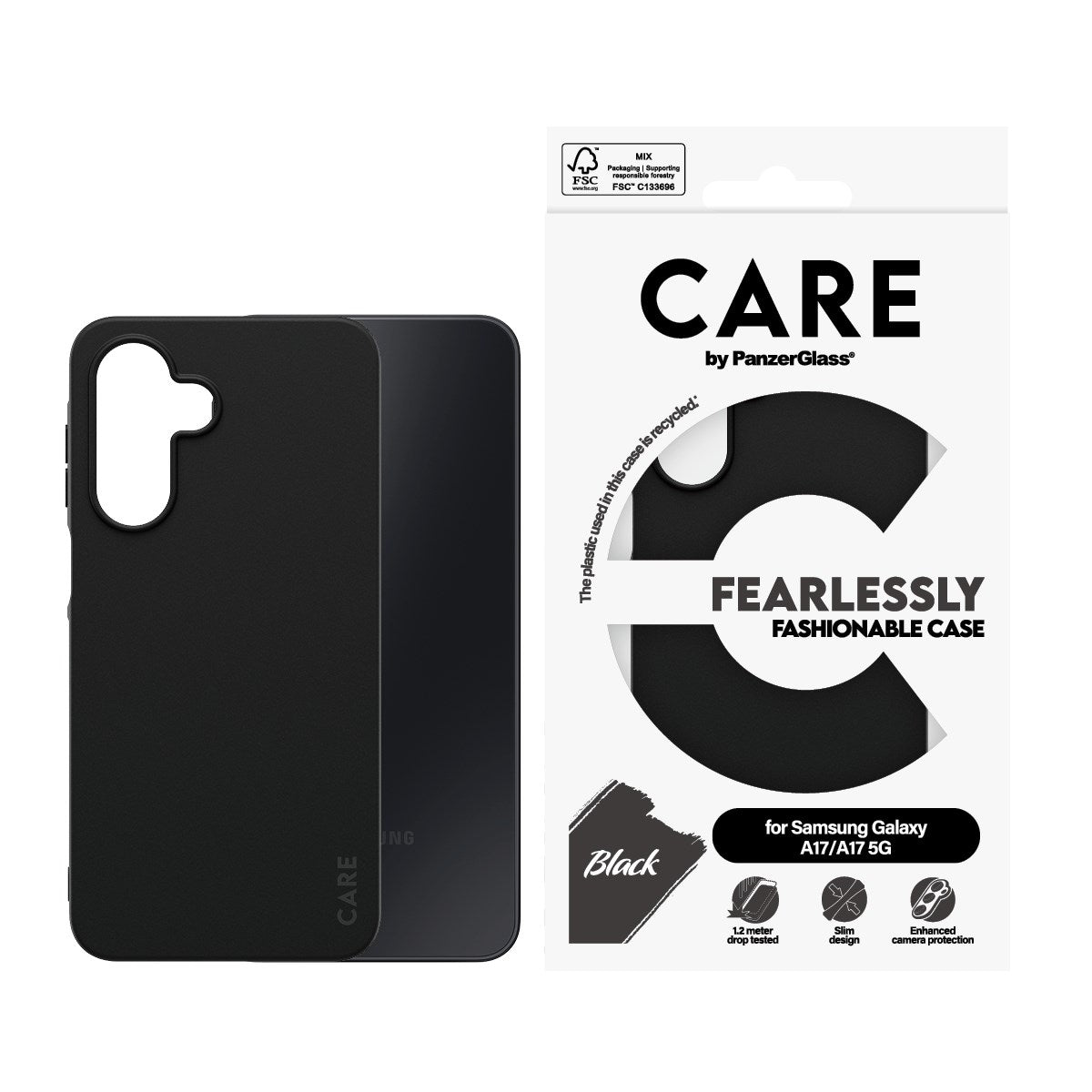 CARE by PanzerGlass® TPU Case Black Samsung Galaxy M17 5G | A17 | A17 5G