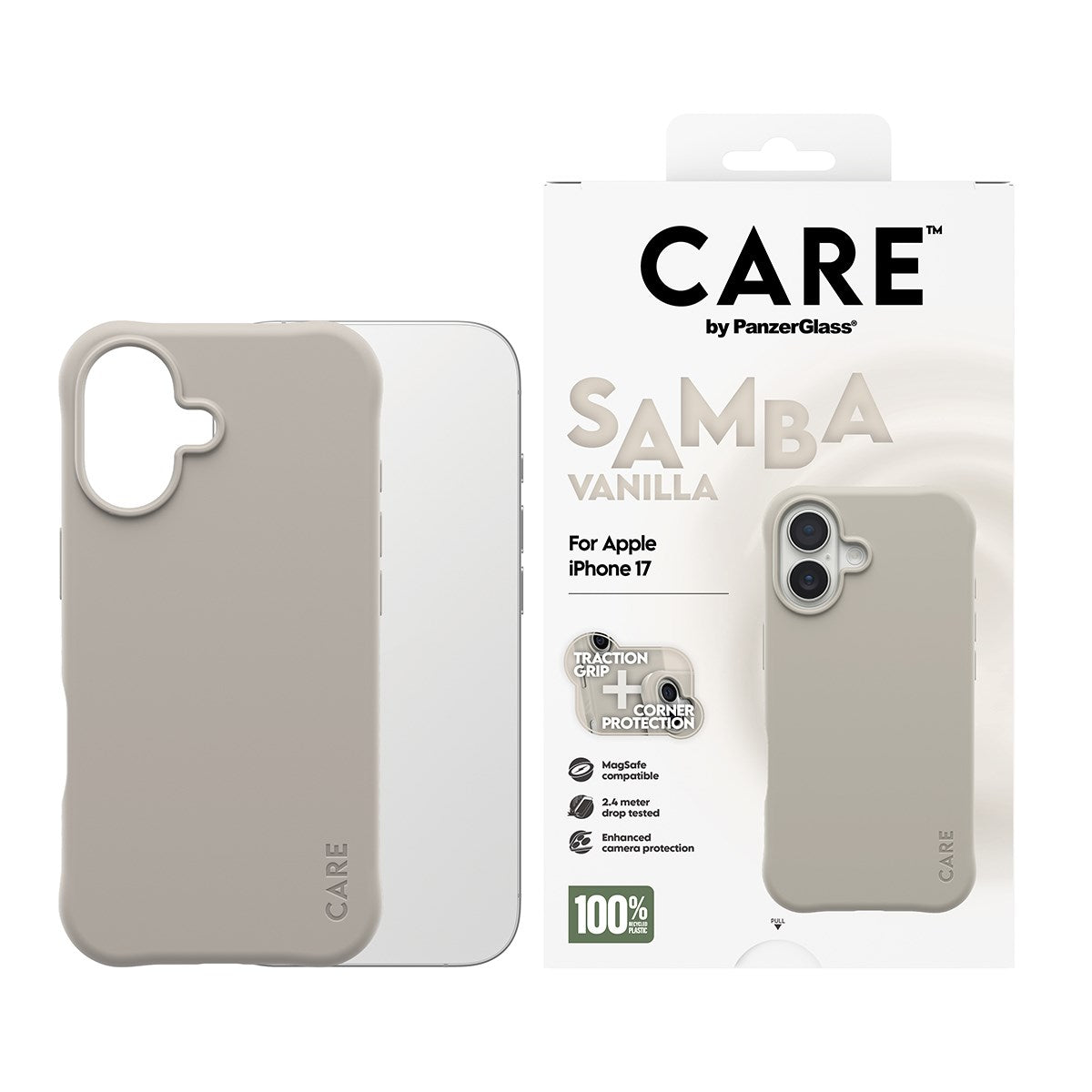 CARE™ by PanzerGlass® Samba Case Vanilla w. MagSafe iPhone 17