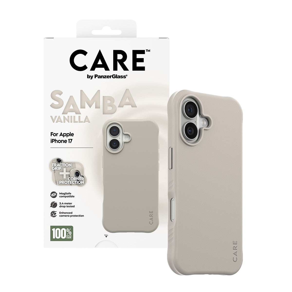 CARE™ by PanzerGlass® Samba Case Vanilla w. MagSafe iPhone 17
