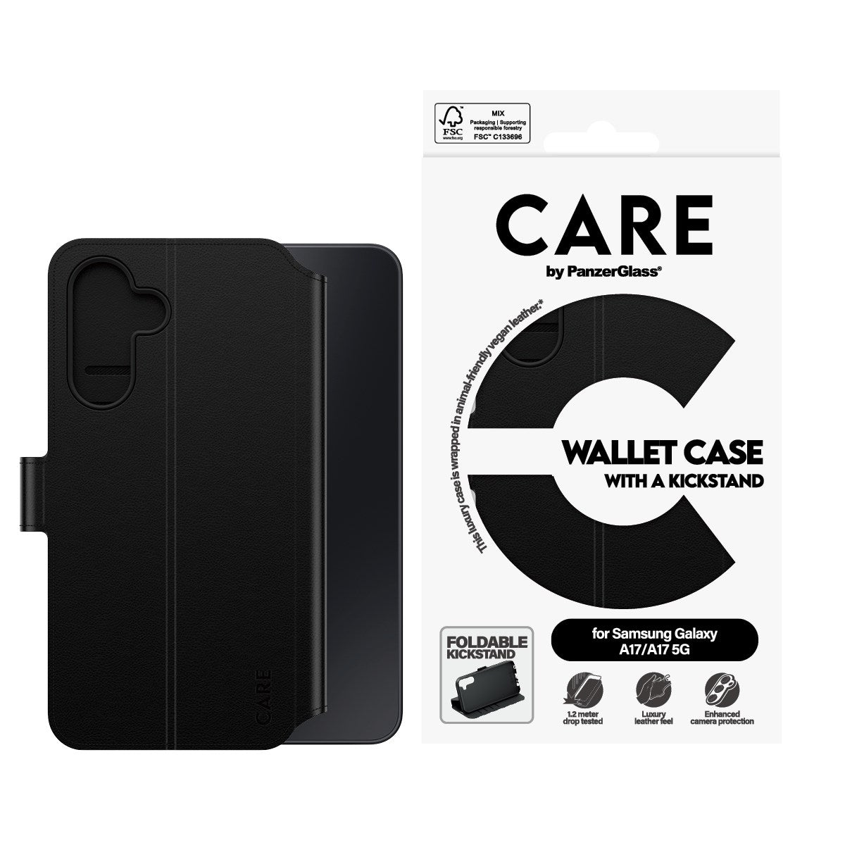 CARE by PanzerGlass® Wallet Case w. Kickstand Samsung Galaxy M17 5G | A17 | A17 5G
