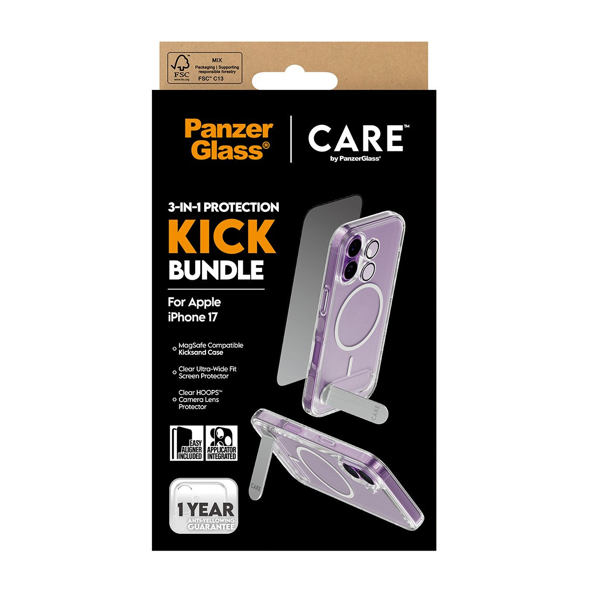 PanzerGlass® | CARE™ by PanzerGlass® 3-in-1 Kick Bundle iPhone 17