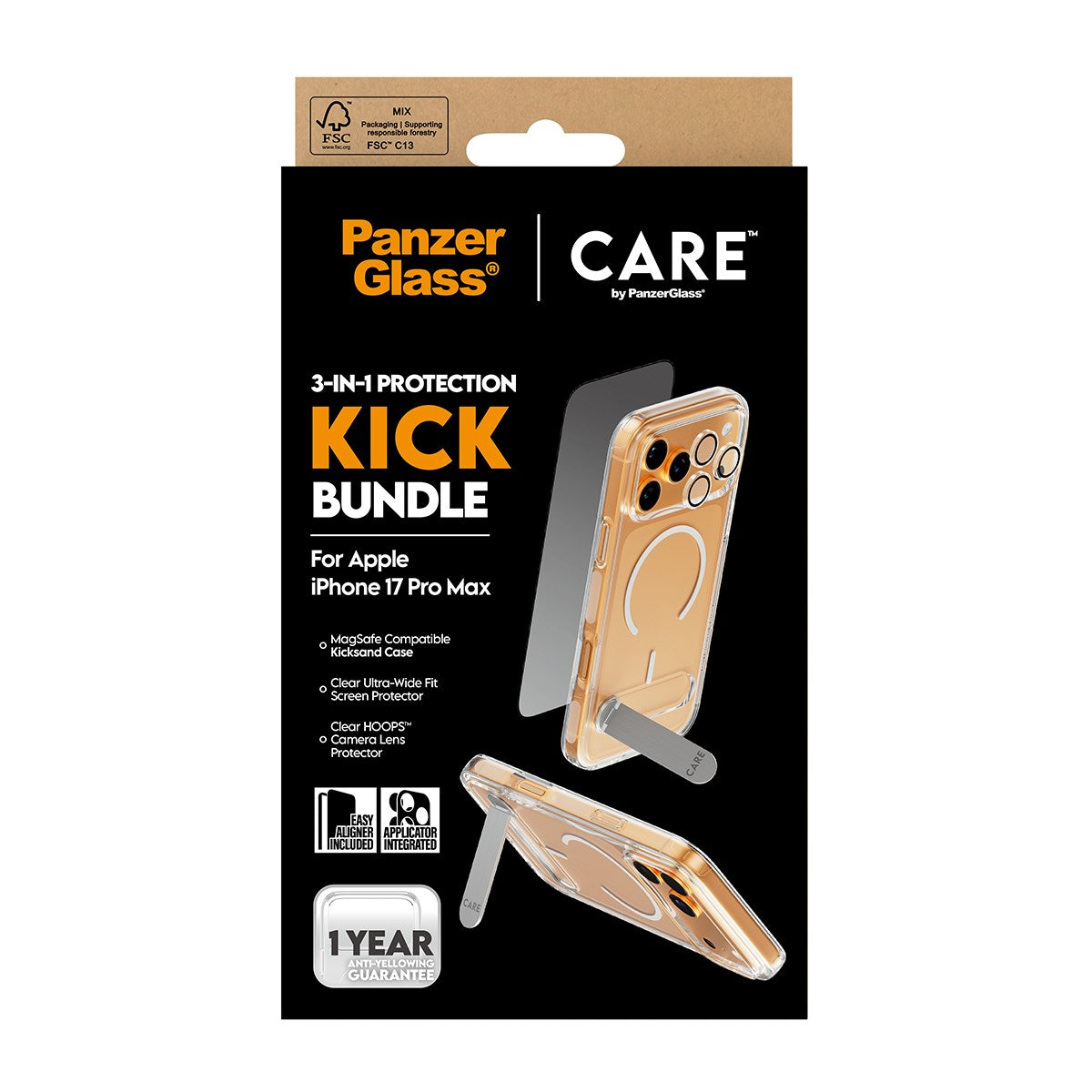 PanzerGlass® | CARE by PanzerGlass® 3-in-1 Kick Bundle iPhone 17 Pro Max