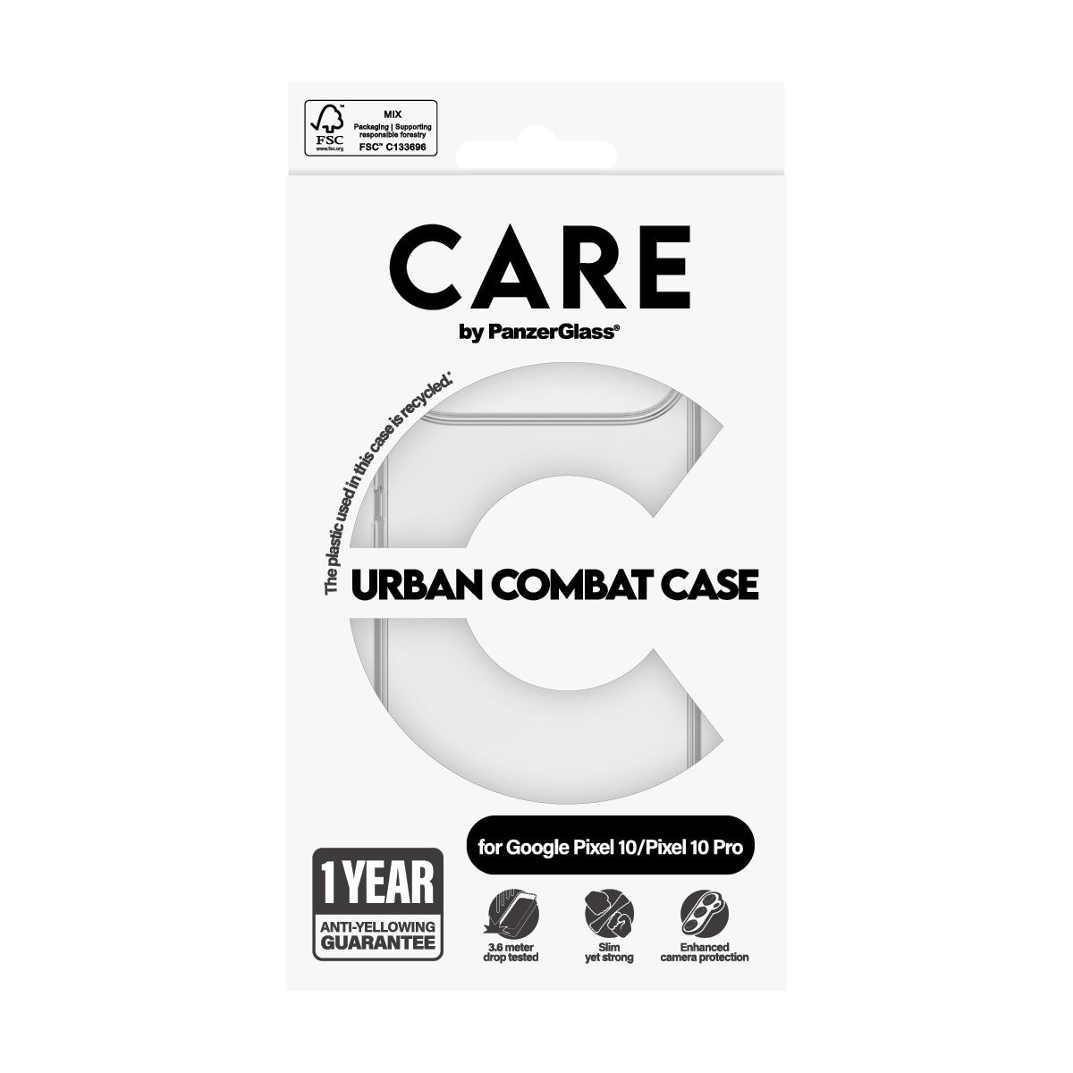 CARE by PanzerGlass® Urban Combat Case Transparent Google Pixel 10 | 10 Pro