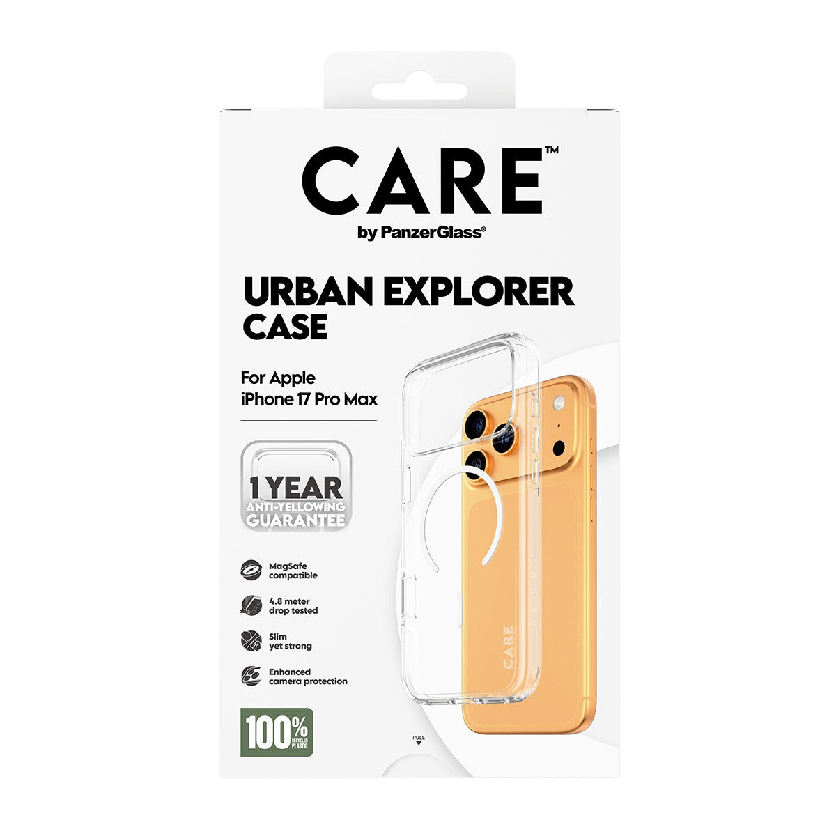 CARE by PanzerGlass® Urban Explorer Case Transparent w. White MagSafe iPhone 17 Pro Max