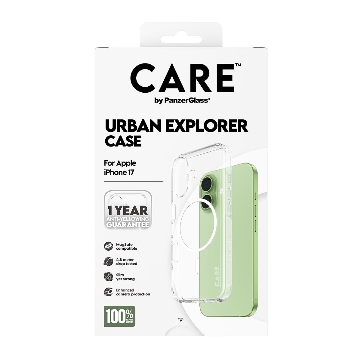 CARE by PanzerGlass® Urban Explorer Case Transparent w. White MagSafe iPhone 17