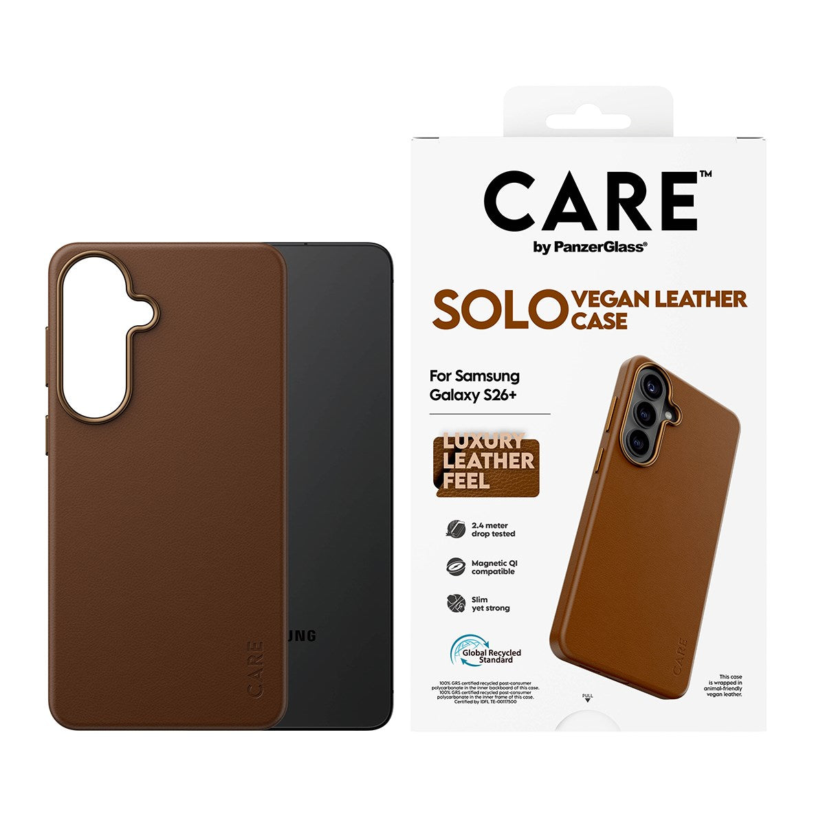 CARE™ by PanzerGlass® Solo Case Brown w. Qi Samsung Galaxy S26+