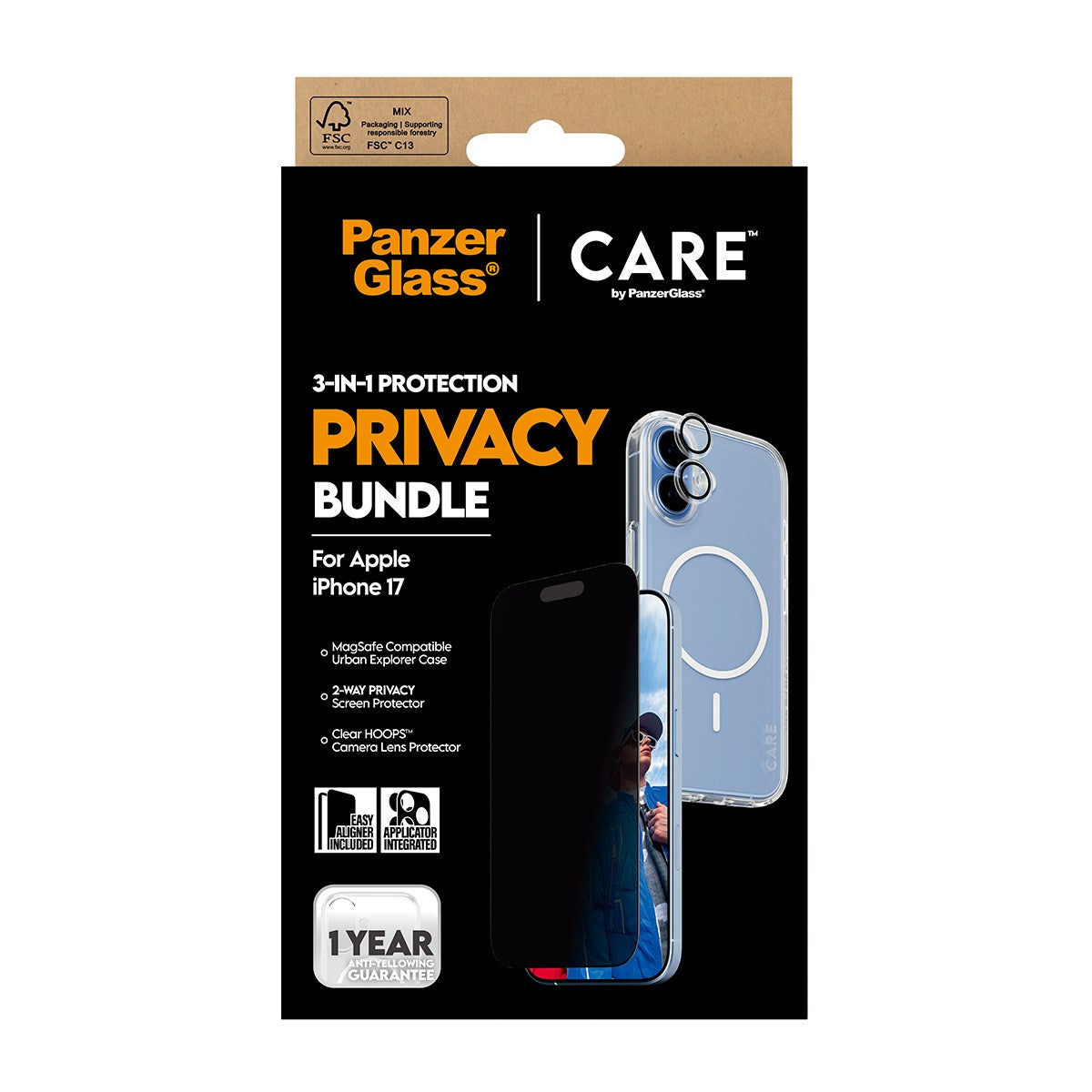 PanzerGlass® | CARE by PanzerGlass® Urban Explorer 3-in-1 Privacy Bundle iPhone 17