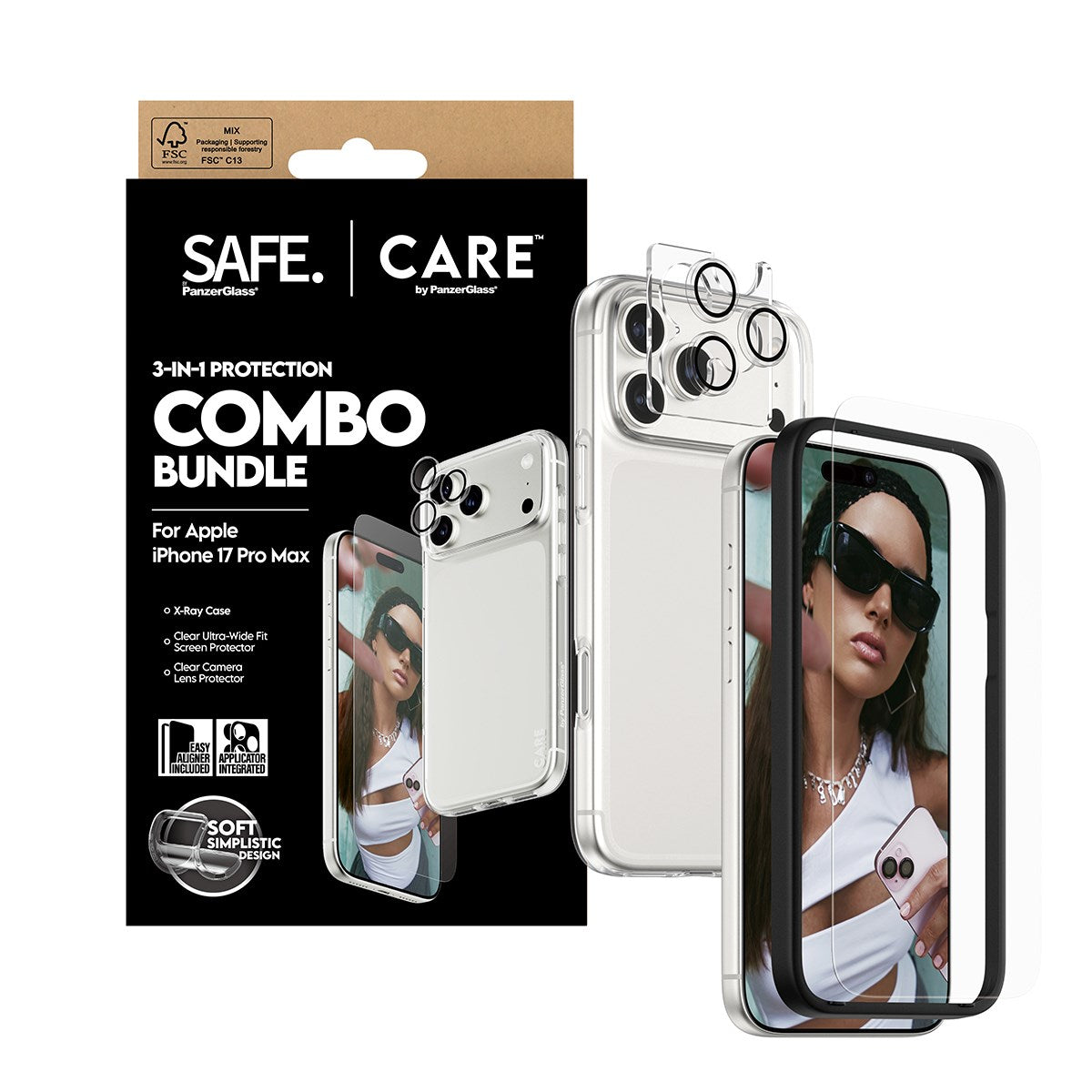 SAFE. | CARE by PanzerGlass® 3-in-1 able Combo Bundle iPhone 17 Pro Max