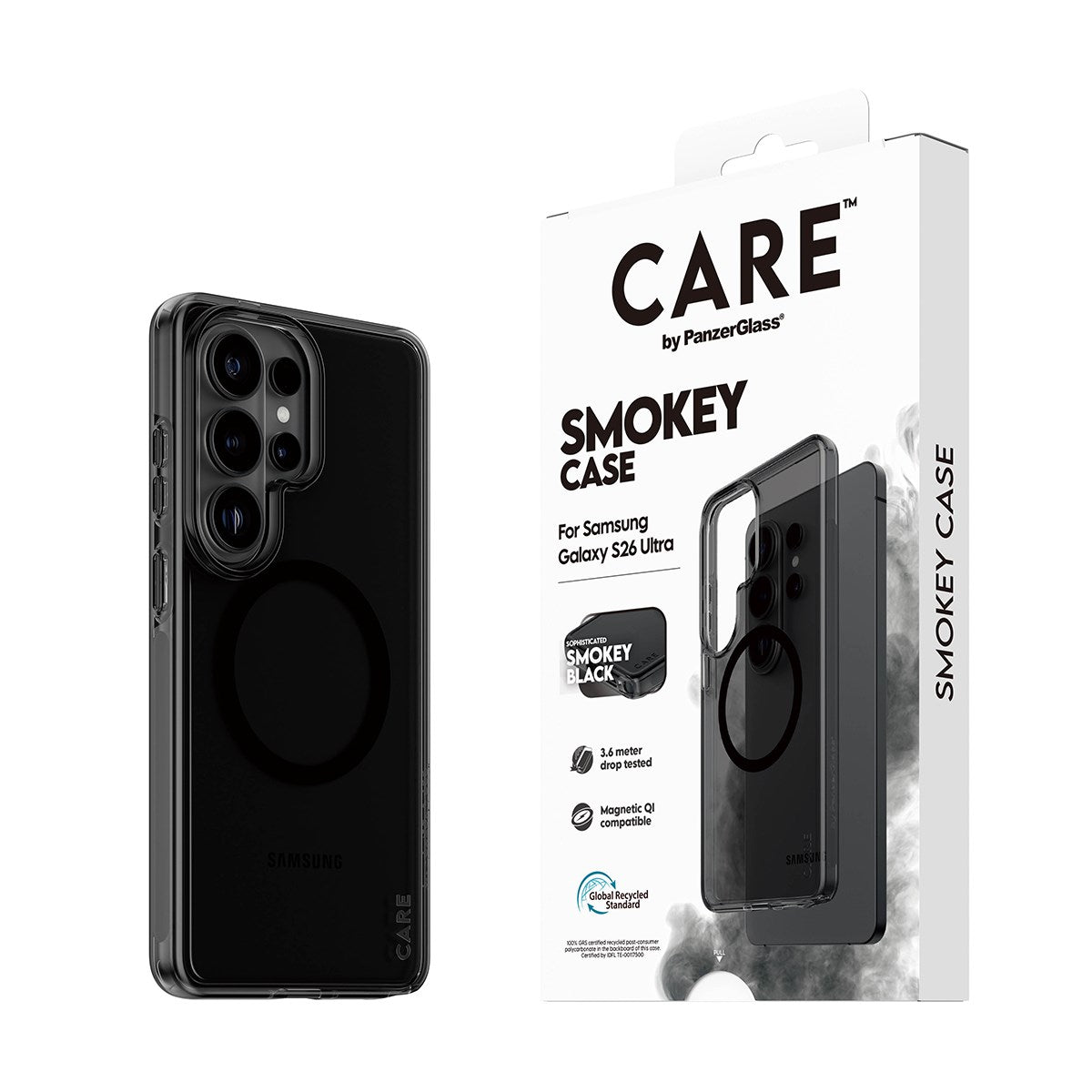 CARE™ by PanzerGlass® Urban Explorer Case Smokey w. Black Qi Samsung Galaxy S26 Ultra