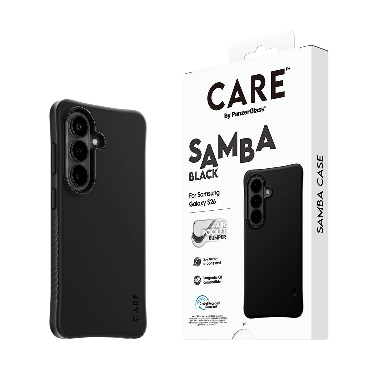 CARE™ by PanzerGlass® Samba Case Black w. Qi Samsung Galaxy S26