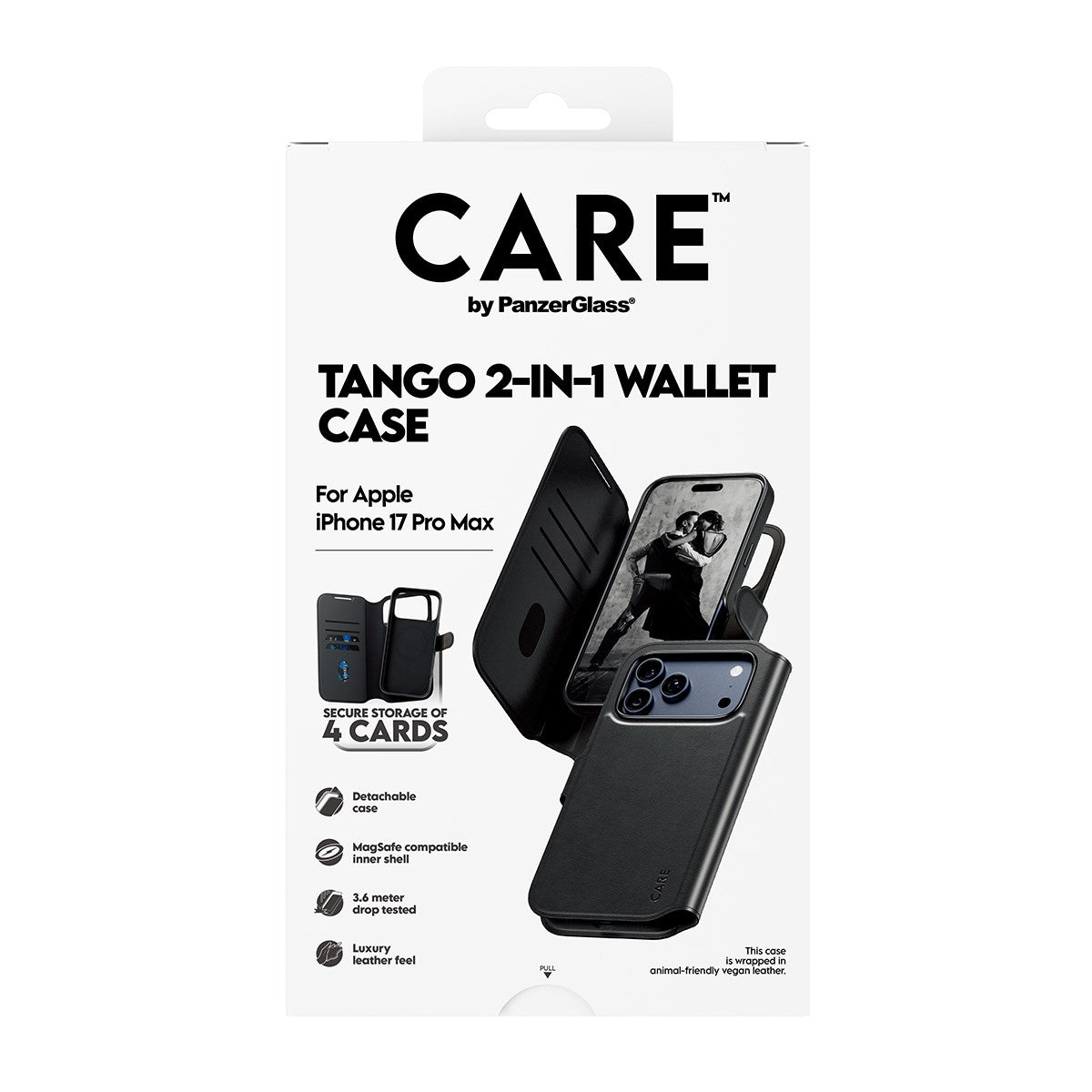 CARE by PanzerGlass® Tango Two-in-One Wallet Case w. MagSafe iPhone 17 Pro Max