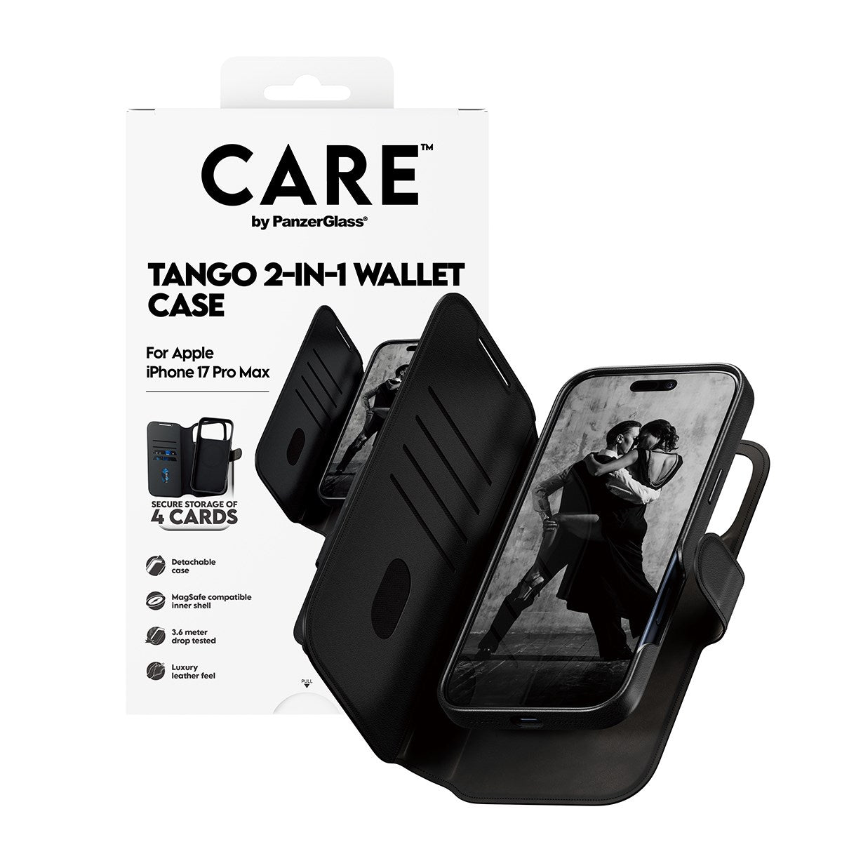 CARE by PanzerGlass® Tango Two-in-One Wallet Case w. MagSafe iPhone 17 Pro Max
