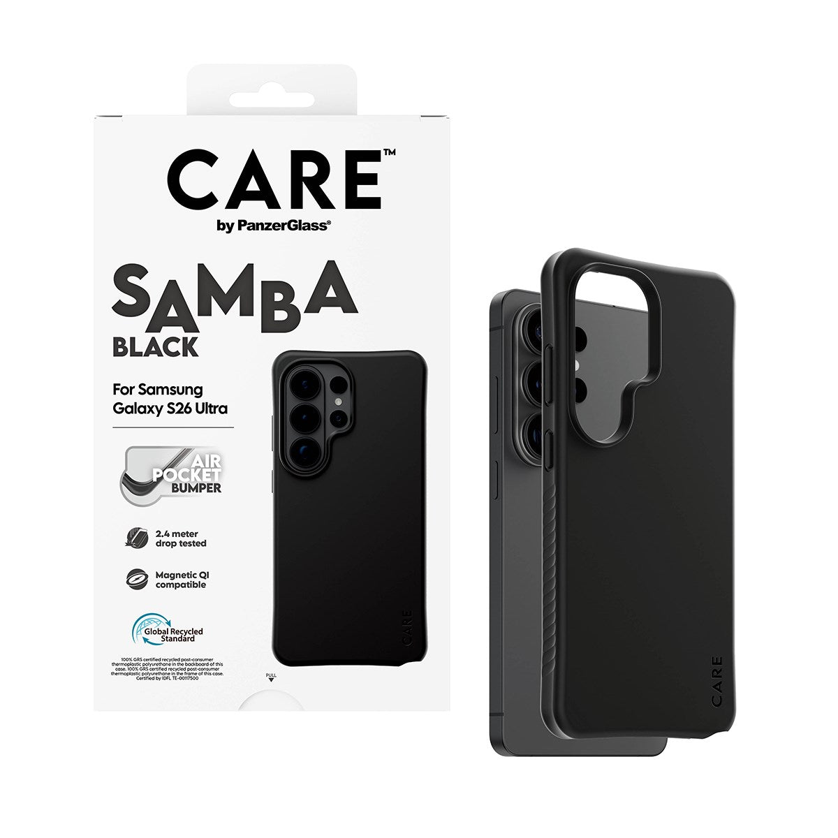 CARE™ by PanzerGlass® Samba Case Black w. Qi Samsung Galaxy S26 Ultra