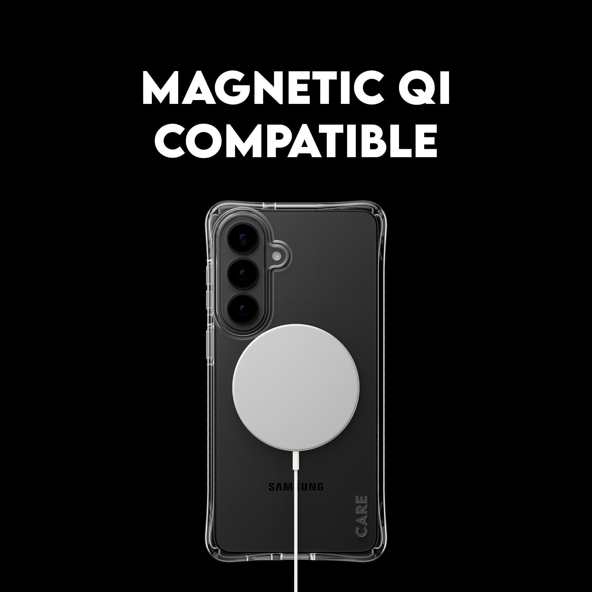 CARE™ by PanzerGlass® Samba Case Transparent w. White Qi Samsung Galaxy S26