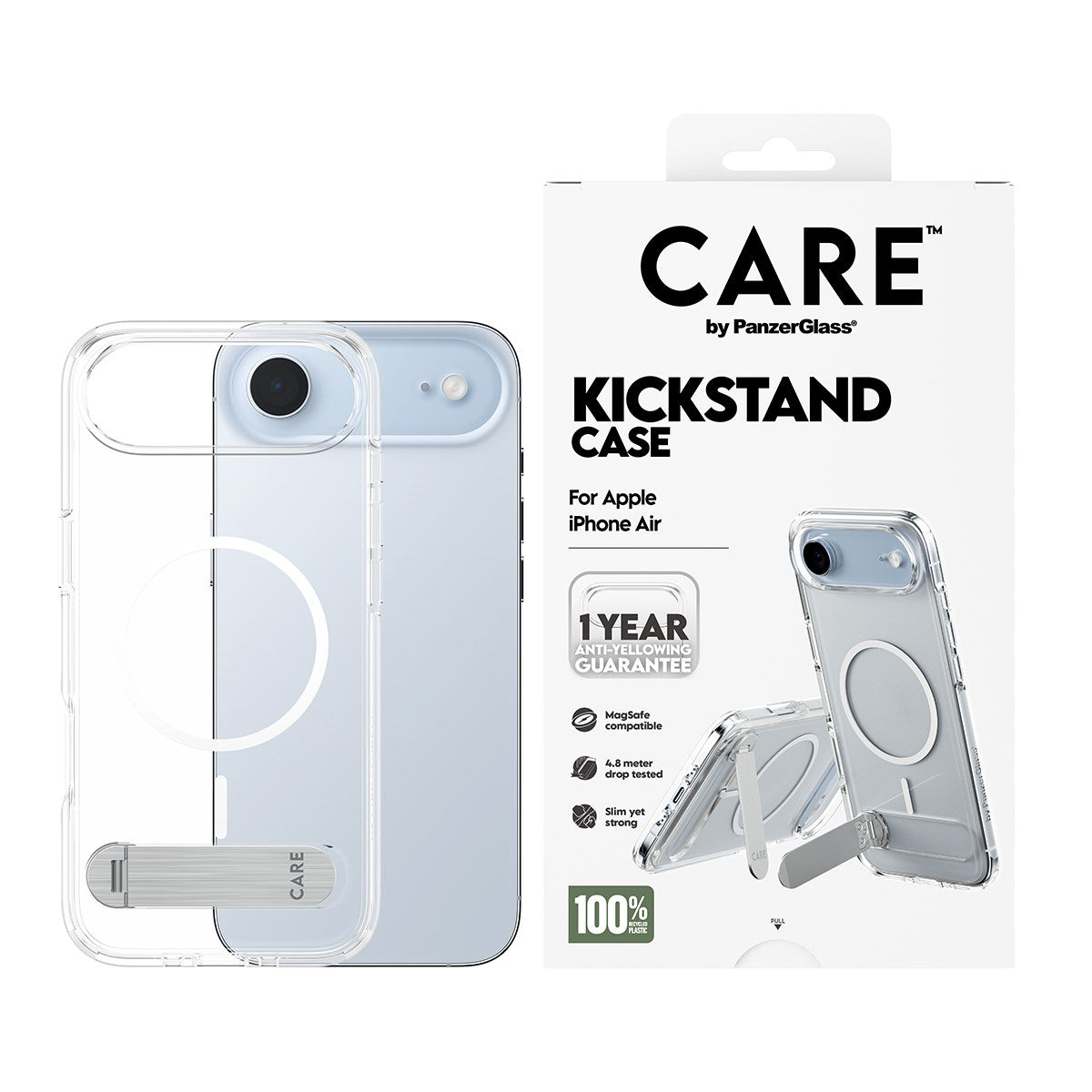 CARE™ by PanzerGlass® Case Transparent w. Kickstand & MagSafe iPhone Air