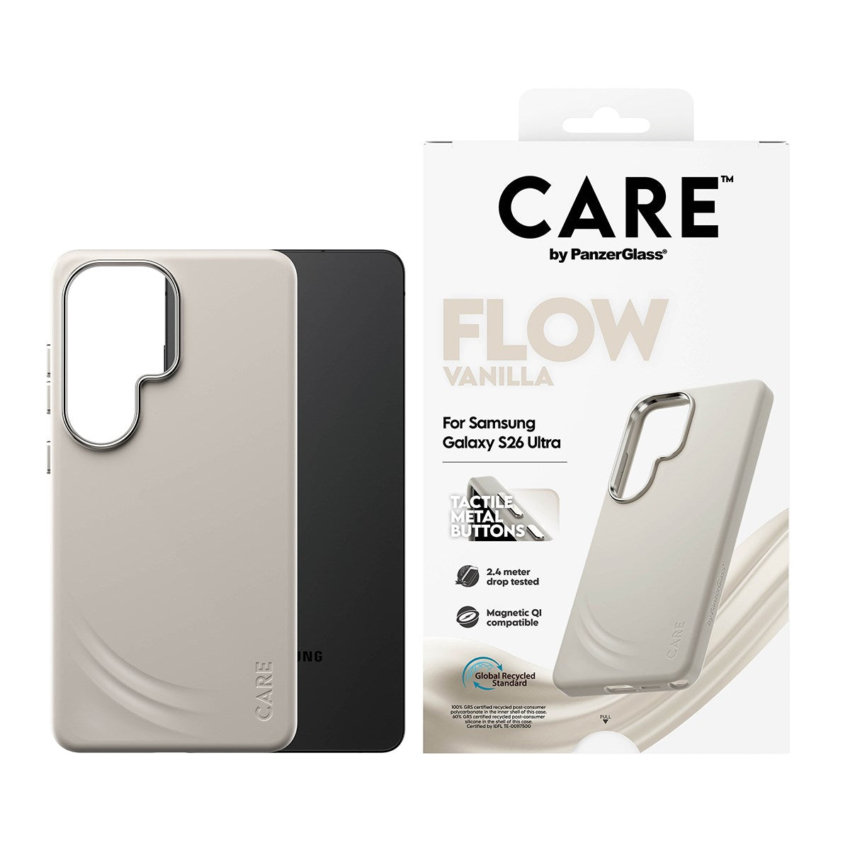 CARE™ by PanzerGlass® Flow Case Vanilla w. Qi Samsung Galaxy S26 Ultra