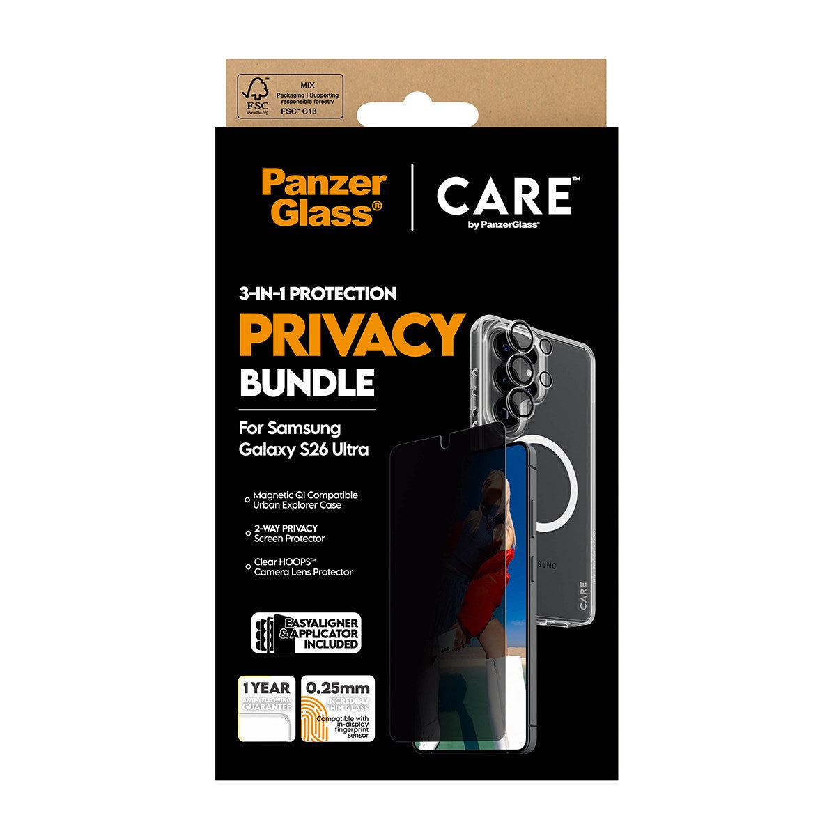 PanzerGlass® | CARE™ by PanzerGlass® Privacy 3-in-1 Bundle Samsung Galaxy S26 Ultra