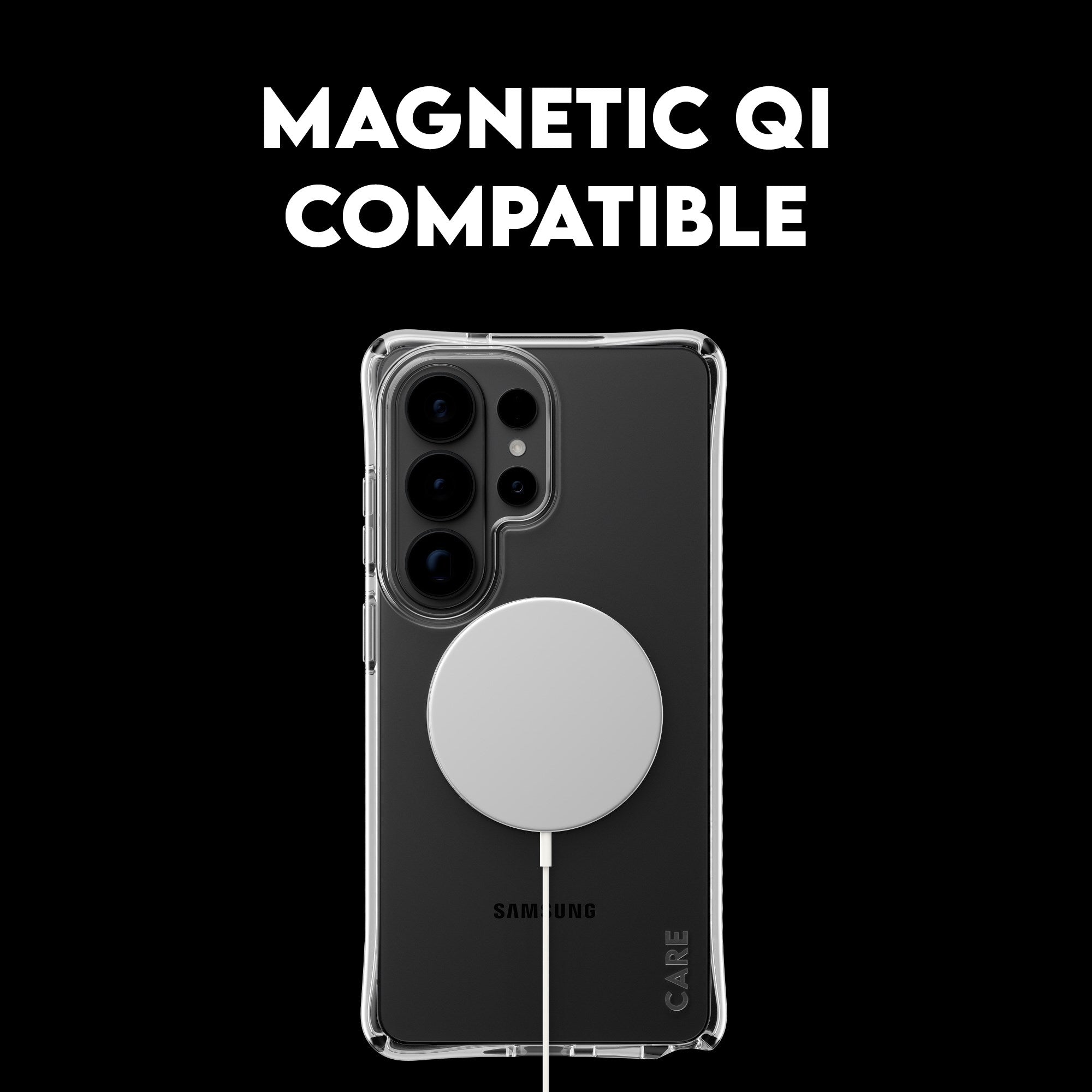 CARE™ by PanzerGlass® Samba Case Transparent w. White Qi Samsung Galaxy S26 Ultra