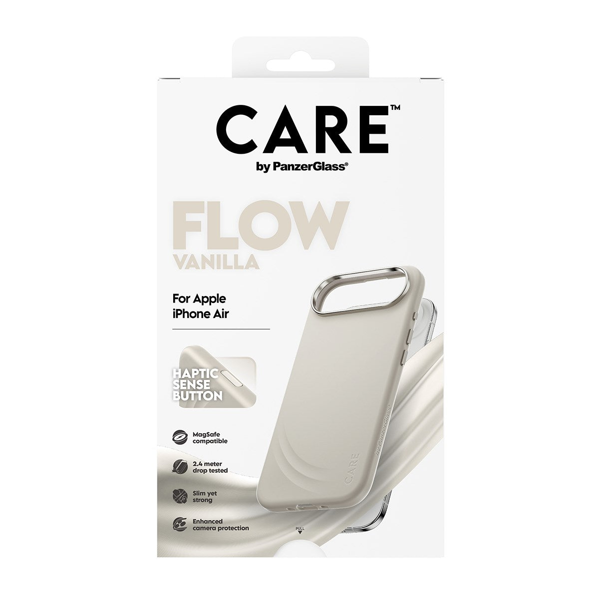 CARE by PanzerGlass® FLOW Case Vanilla w. Haptic Button & MagSafe iPhone Air