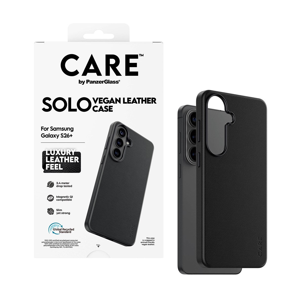 CARE™ by PanzerGlass® Solo Case Black w. Qi Samsung Galaxy S26+