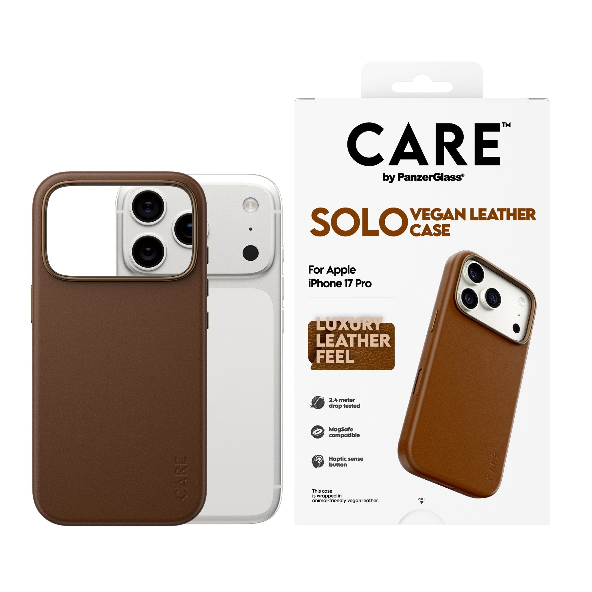 CARE™ by PanzerGlass® Solo Case Brown iPhone 17 Pro