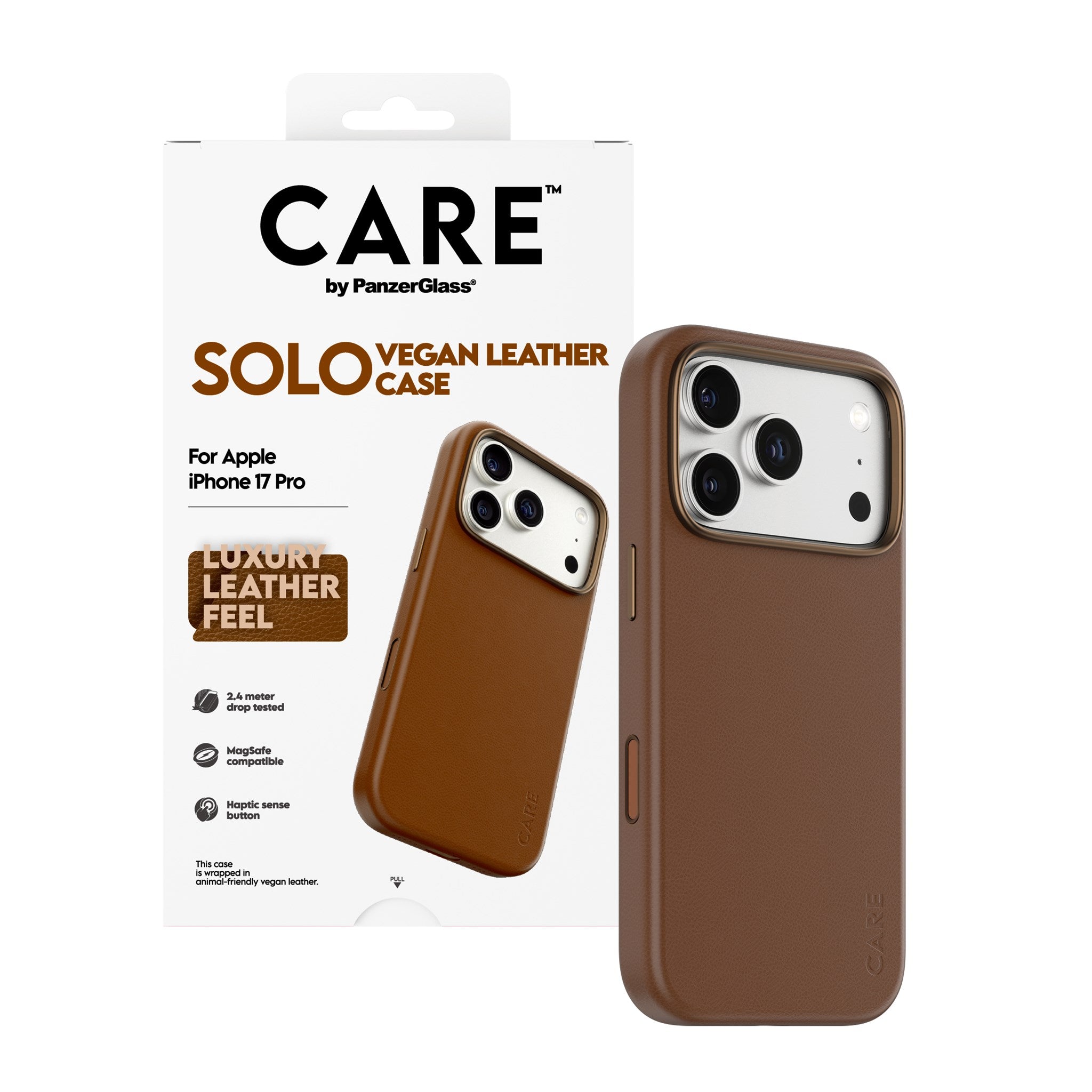 CARE™ by PanzerGlass® Solo Case Brown iPhone 17 Pro