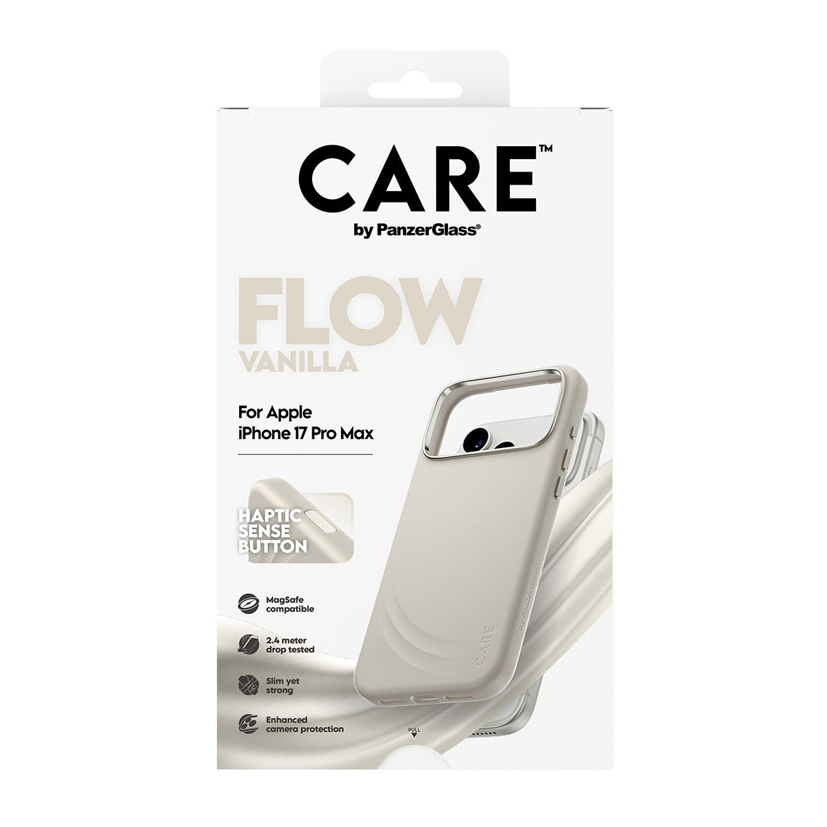 CARE by PanzerGlass® FLOW Case Vanilla w. Haptic Button & MagSafe iPhone 17 Pro Max