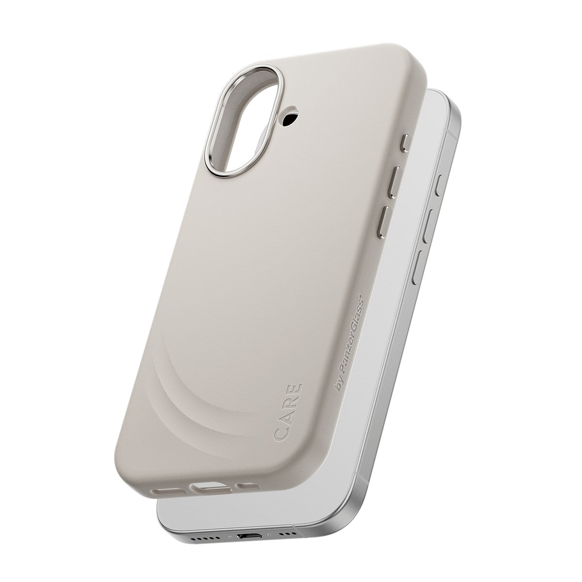 CARE by PanzerGlass® FLOW Case Vanilla w. Haptic Button & MagSafe iPhone 17