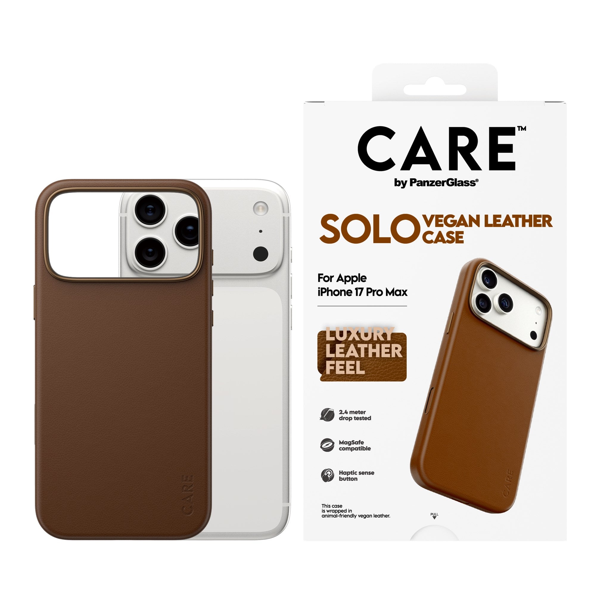 CARE™ by PanzerGlass® Solo Case Brown iPhone 17 Pro Max