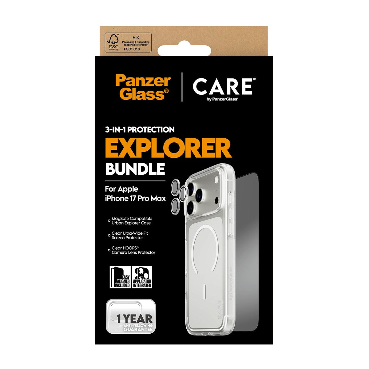 PanzerGlass® | CARE by PanzerGlass® Urban Explorer 3-in-1 Bundle iPhone 17 Pro Max