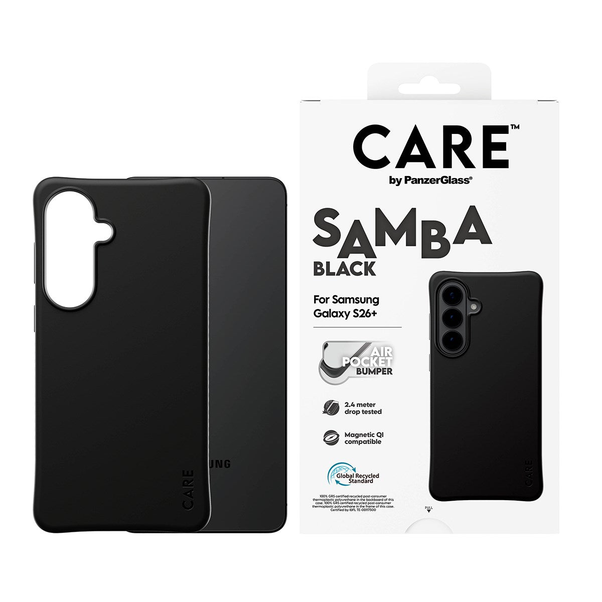 CARE™ by PanzerGlass® Samba Case Black w. Qi Samsung Galaxy S26+