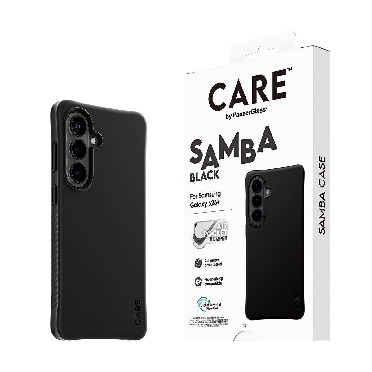 CARE™ by PanzerGlass® Samba Case Black w. Qi Samsung Galaxy S26+