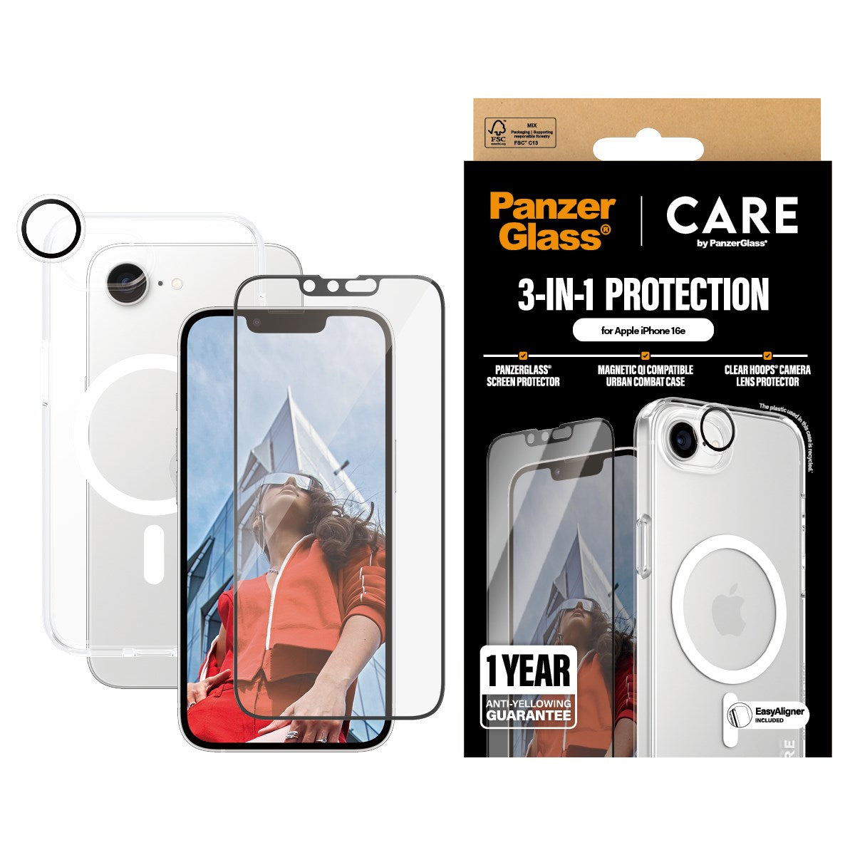 PanzerGlass® | CARE by PanzerGlass® Urban Combat 3-in-1 Bundle iPhone 16e